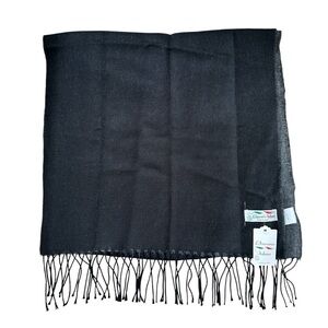 L'Accessorio Italiano Made In Italy Elegant Black and Gray Reversible Scarf